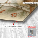 Cardinal Birds Glass Wall Art – Elegant Nature-Inspired Home Decor