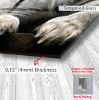 White Tiger Glass Wall Art – Elegant Wildlife Animal Print for Modern Interiors