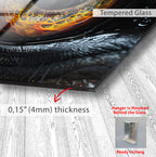 Fiery Tiger Eye Glass Wall Art – Bold Animal-Inspired Modern Home Decor