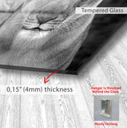 Majestic Lion and Lioness Glass Wall Art – Powerful Animal Decor for Modern Interiors