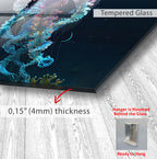 Glowing Jellyfish Glass Wall Art – Elegant Ocean-Inspired Animal Decor