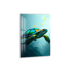 Sea Turtle Glass Wall Art – Vibrant Ocean-Inspired Animal Decor