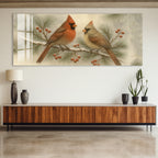 Cardinal Birds Glass Wall Art – Elegant Nature-Inspired Home Decor