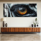 Fiery Tiger Eye Glass Wall Art – Bold Animal-Inspired Modern Home Decor