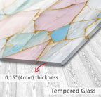 a close up of a painting on a wall