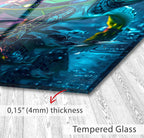 a close up of a painting on a wooden floor