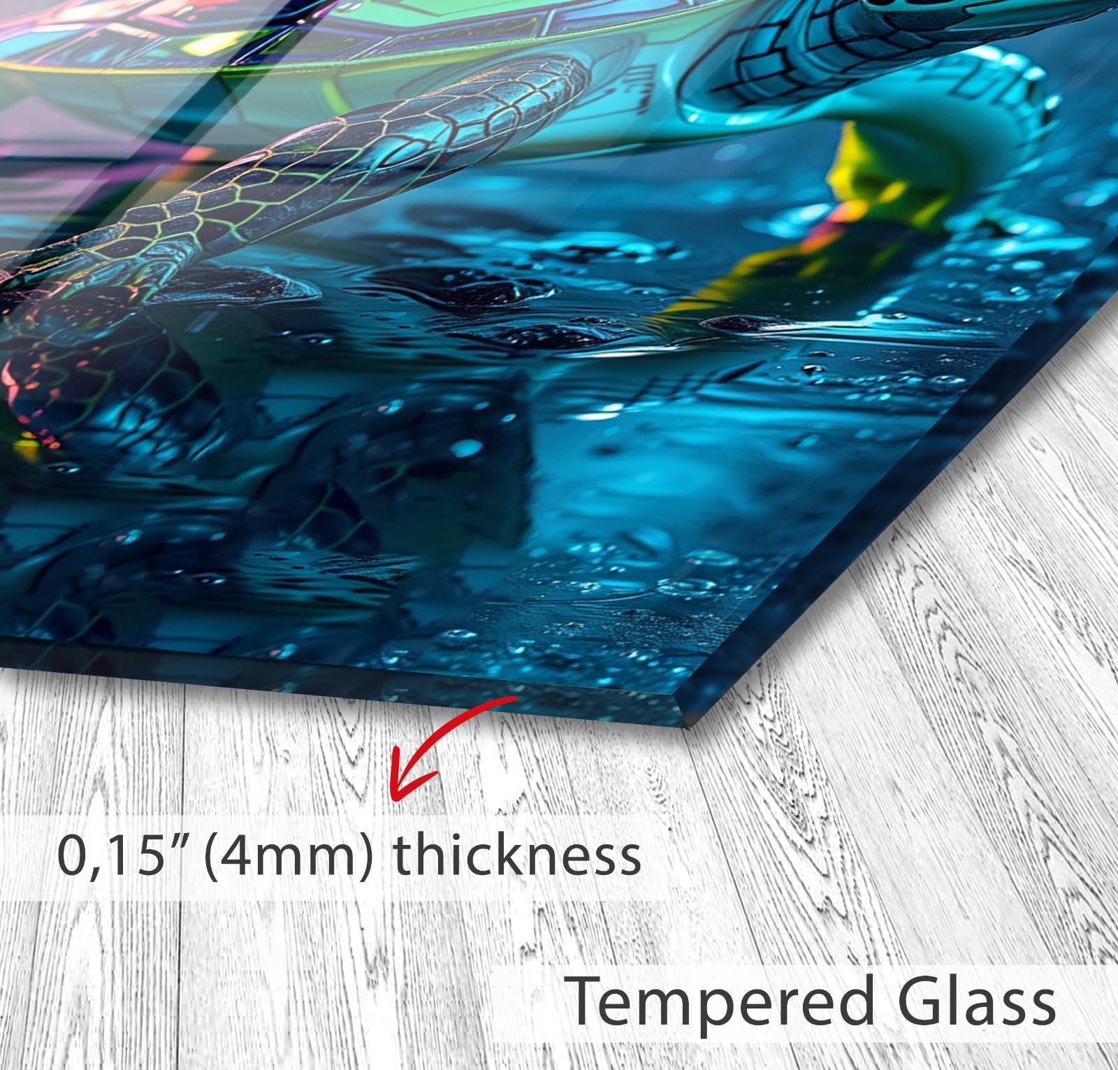 a close up of a painting on a wooden floor