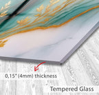 a close up of a painting on a wall