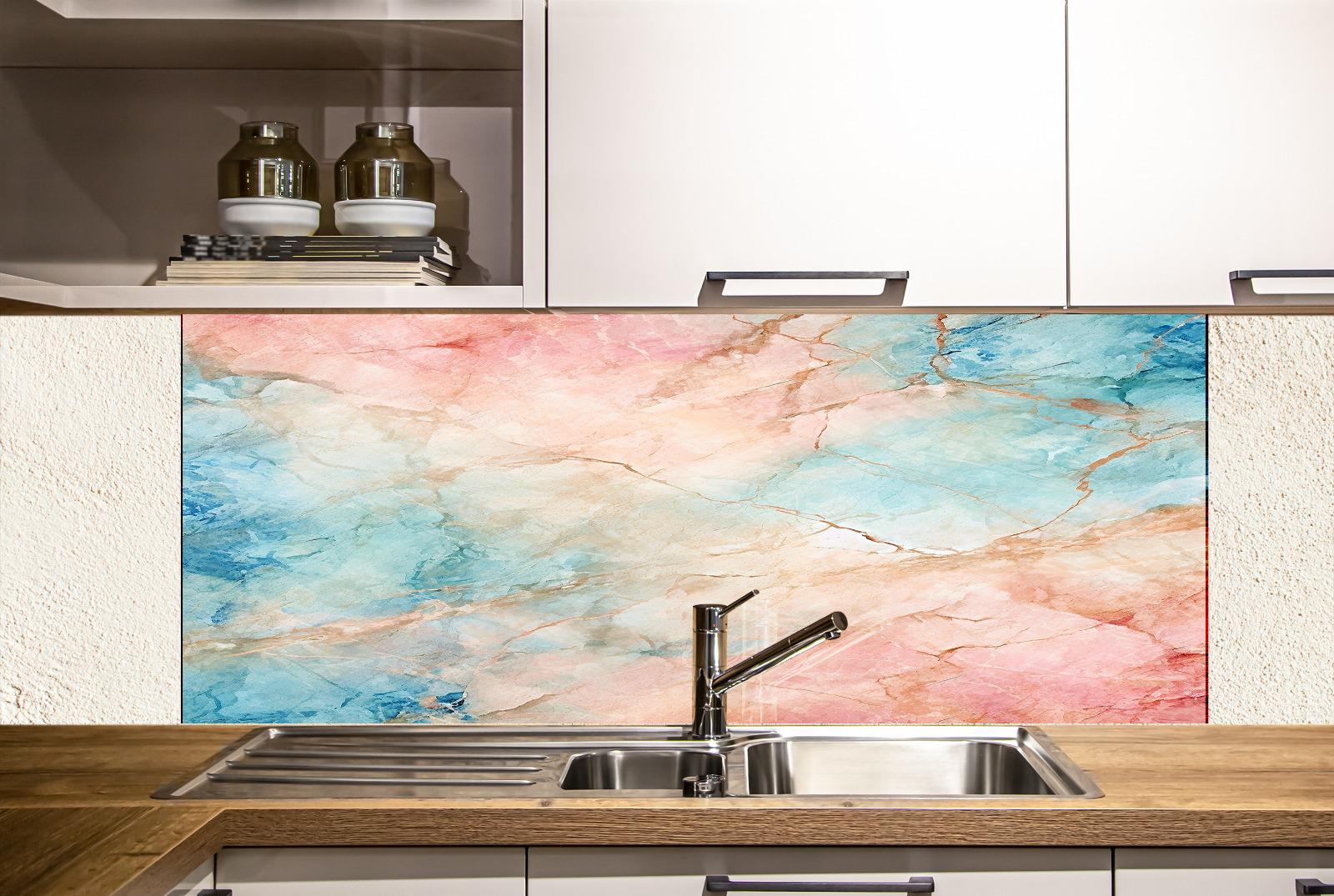 Soften your kitchen with pastel marble