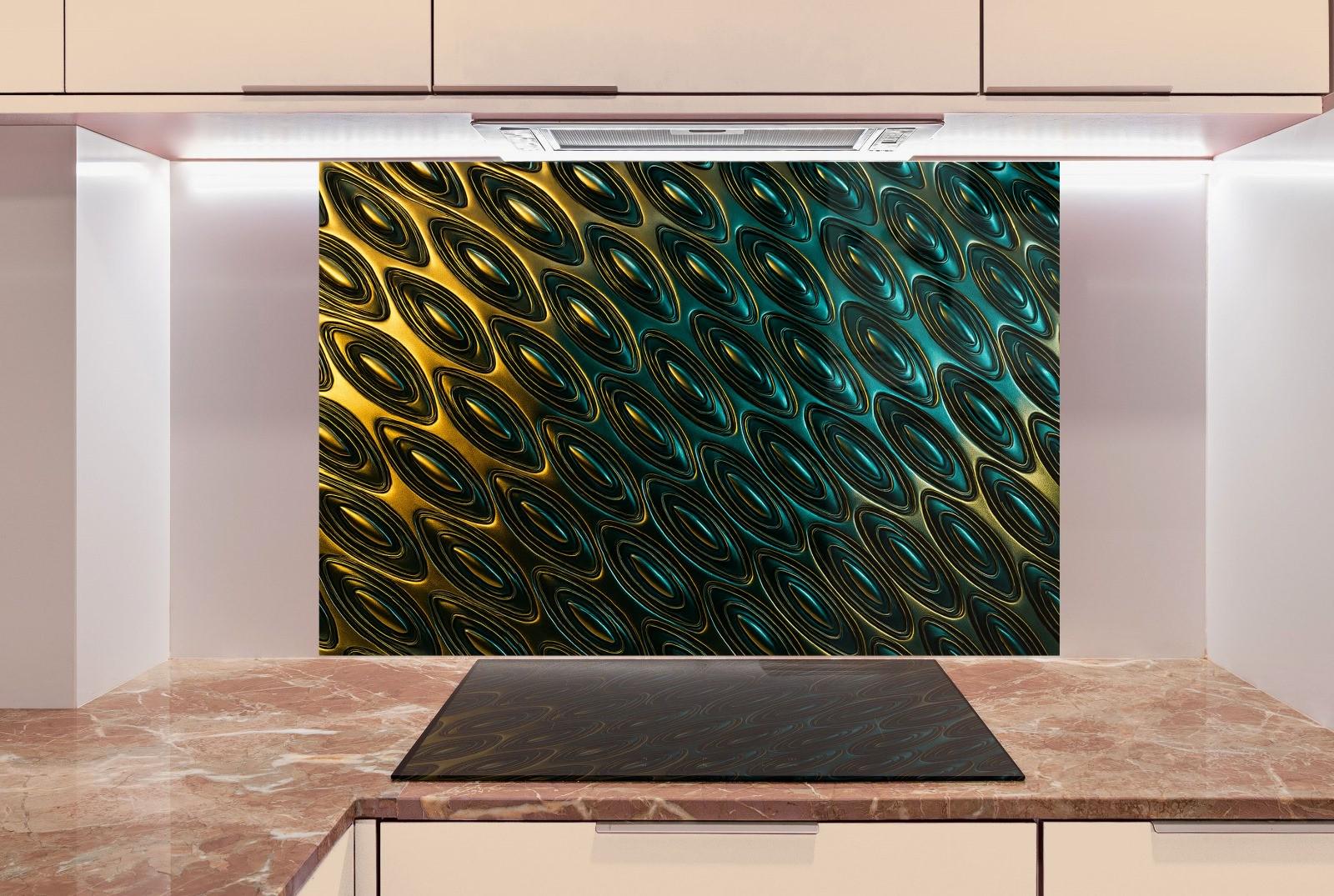 a painting on a wall in a kitchen