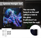 a picture of a blue and purple octopus