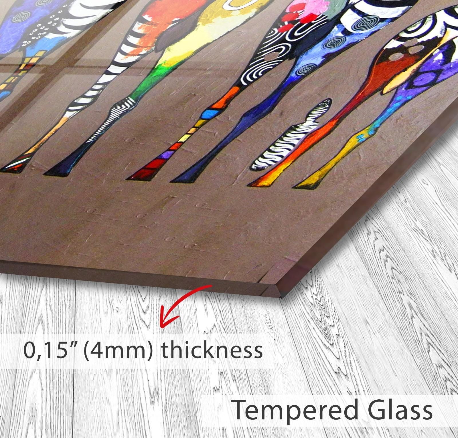 Farmhouse Zebra Print Backsplash - Rustic Kitchen Tile for Stove - Tempered Glass Zebra Splashback