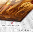 a close up of an elephant painting on a wall