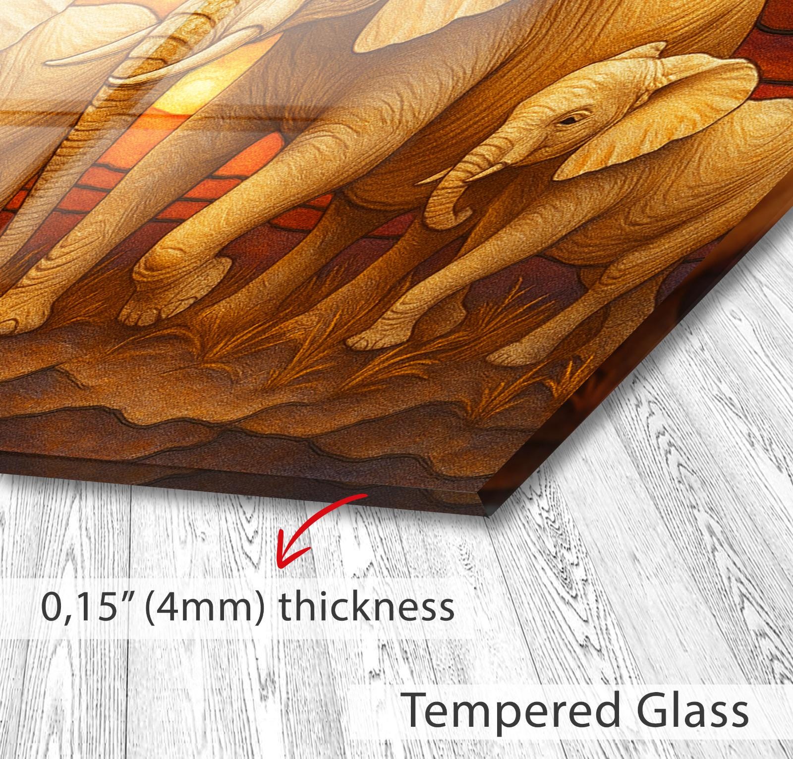 a close up of an elephant painting on a wall