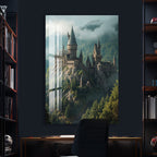Harry Potter Hogwarts Castle Glass Wall Art – Fantasy Movie Home Decor
