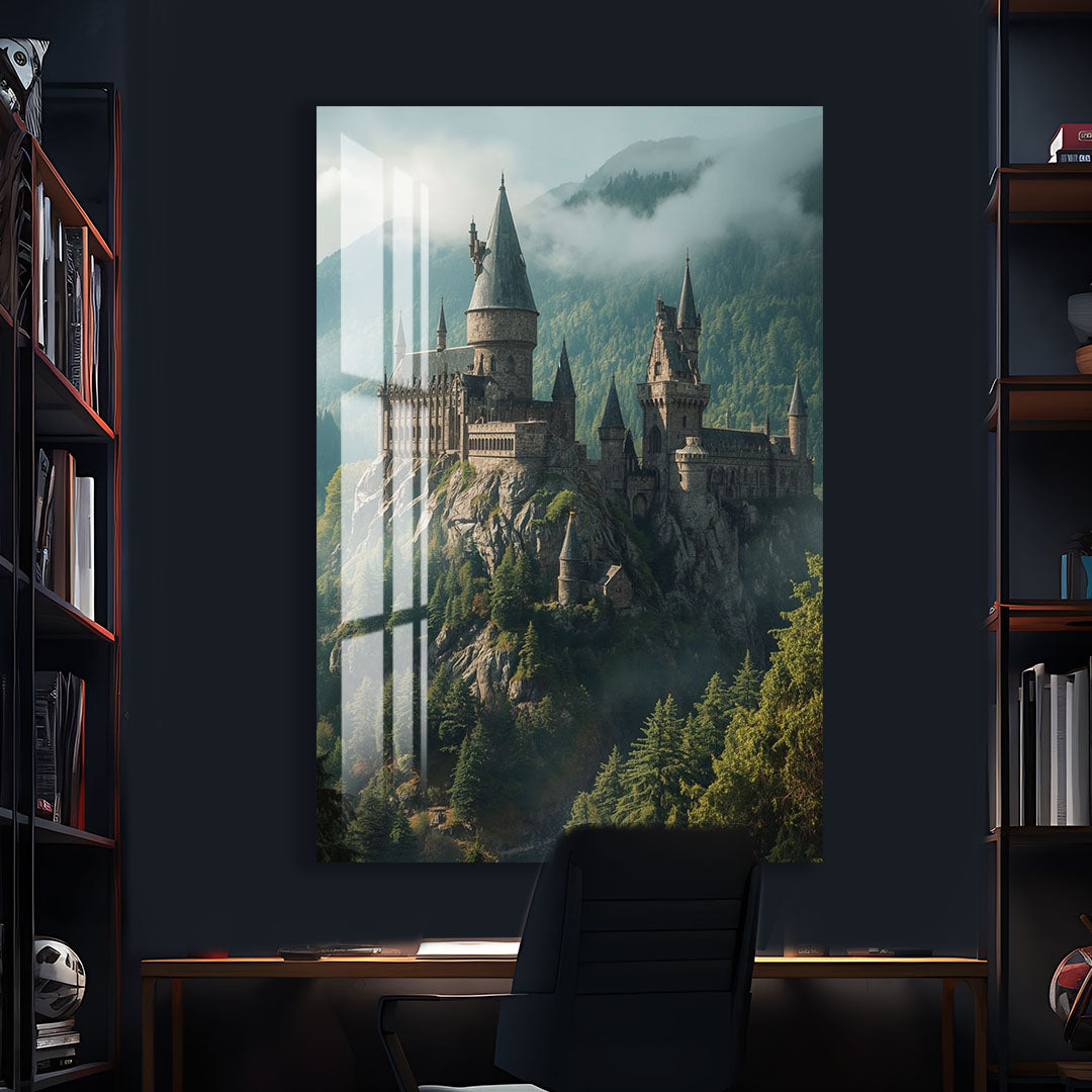 Harry Potter Hogwarts Castle Glass Wall Art – Fantasy Movie Home Decor