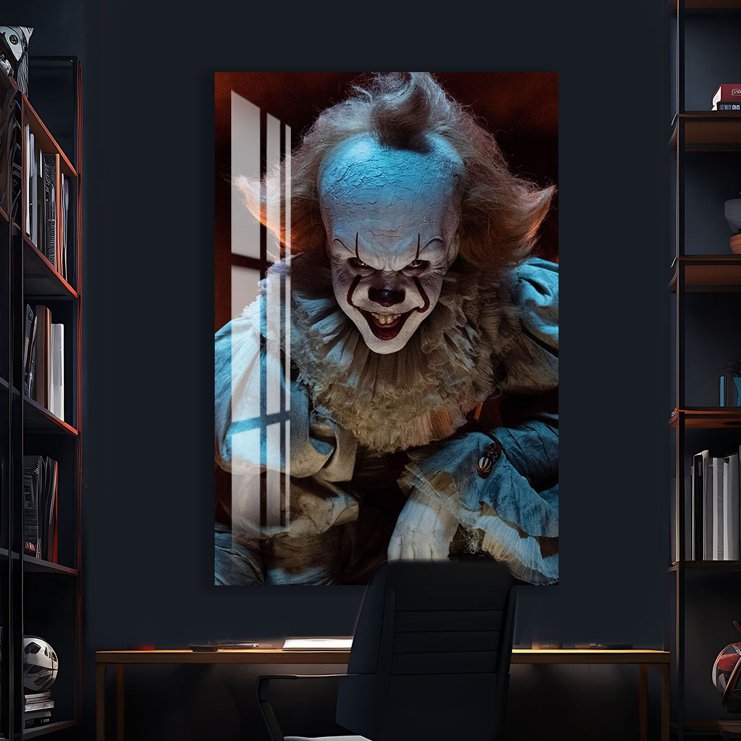 Pennywise IT Glass Wall Art – Horror Movie Home Decor