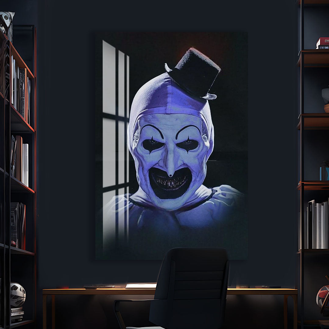 Art the Clown Terrifier Glass Wall Art – Horror Movie Home Decor