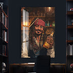 Pirates of the Caribbean Jack Sparrow Glass Wall Art – Movie Home Decor