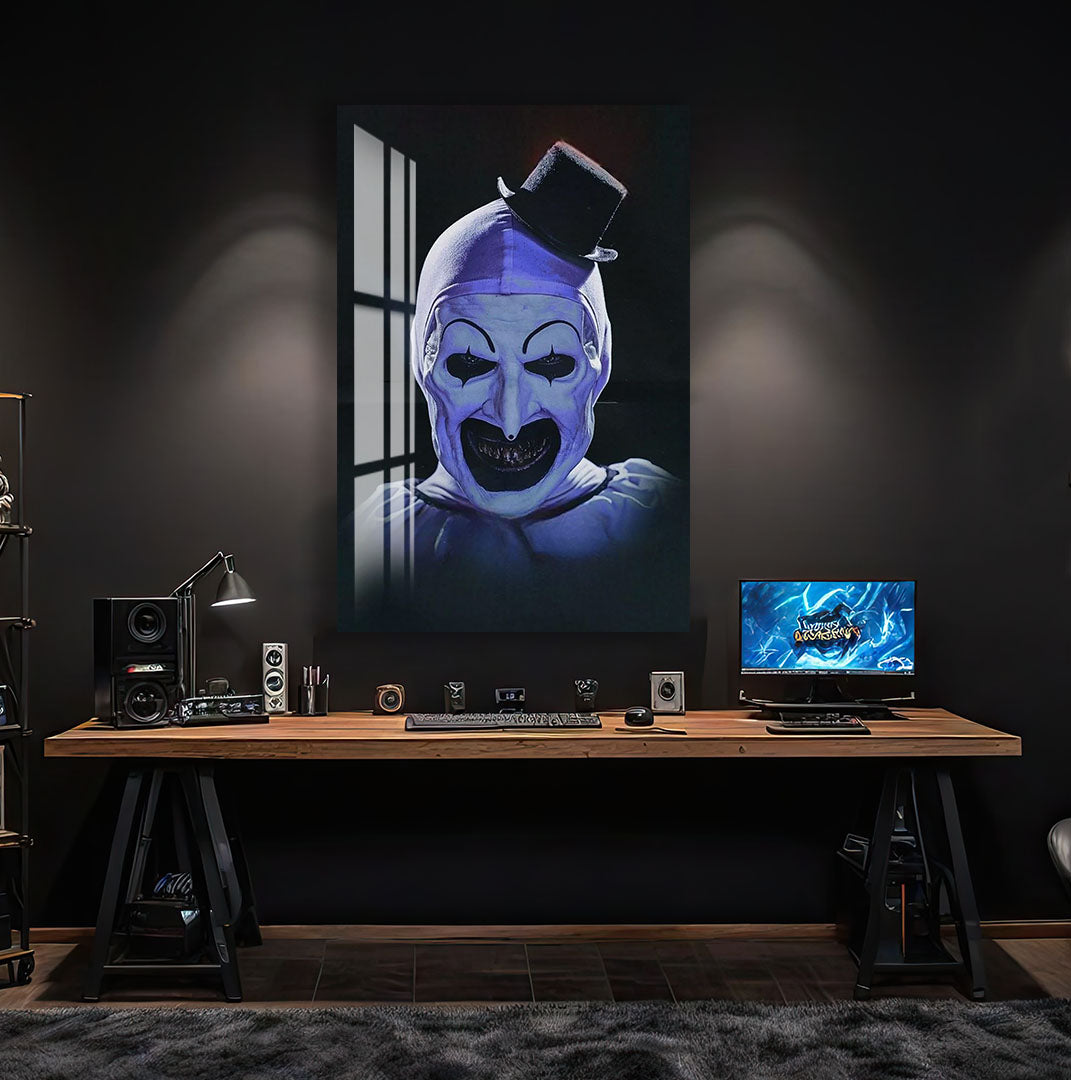 Art the Clown Terrifier Glass Wall Art – Horror Movie Home Decor