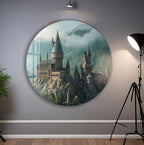 Harry Potter Hogwarts Castle Glass Wall Art – Fantasy Movie Home Decor