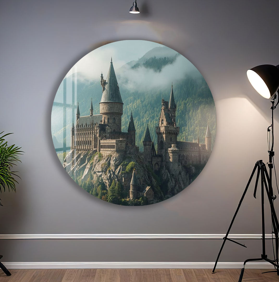 Harry Potter Hogwarts Castle Glass Wall Art – Fantasy Movie Home Decor