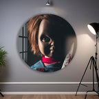 Chucky Horror Movie Glass Wall Art – Killer Doll Home Decor