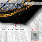 Harry Potter Hogwarts Crest Glass Wall Art – Fantasy Movie Home Decor