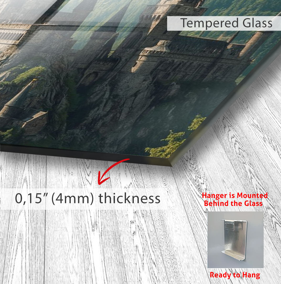 Harry Potter Hogwarts Castle Glass Wall Art – Fantasy Movie Home Decor