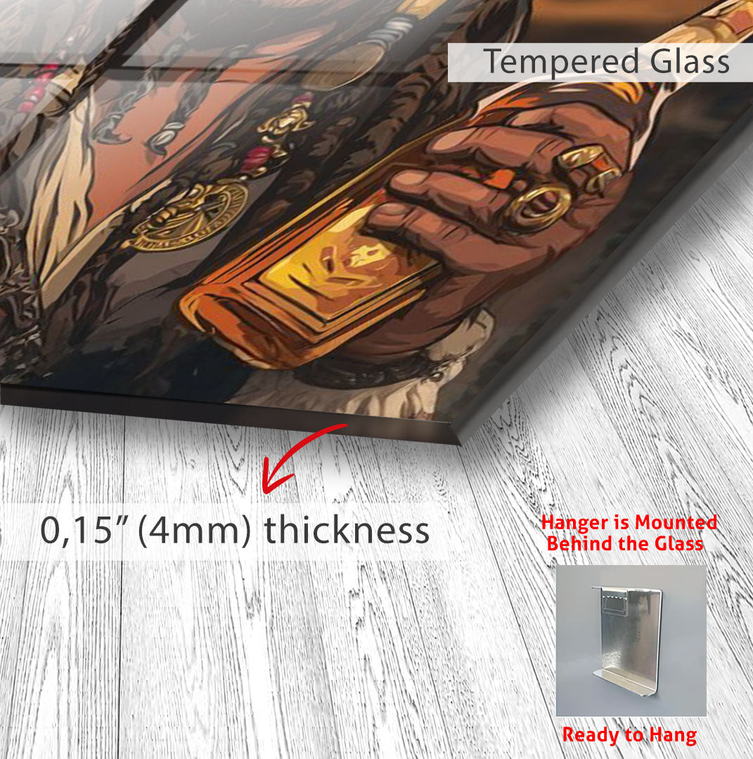 Pirates of the Caribbean Jack Sparrow Glass Wall Art – Movie Home Decor