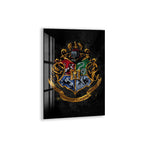Harry Potter Hogwarts Crest Glass Wall Art – Fantasy Movie Home Decor