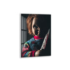 Chucky Horror Movie Glass Wall Art – Killer Doll Home Decor