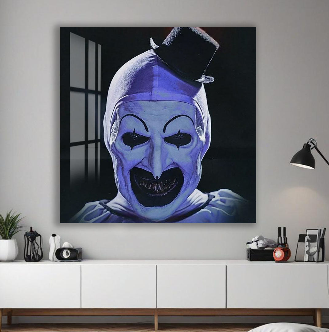 Art the Clown Terrifier Glass Wall Art – Horror Movie Home Decor