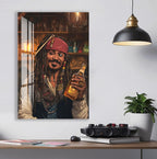 Pirates of the Caribbean Jack Sparrow Glass Wall Art – Movie Home Decor