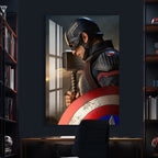 Captain America Glass Wall Art – Superhero Marvel Home Decor