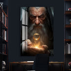 Lord of the Rings Glass Wall Art – Gandalf with The One Ring Fantasy Poster