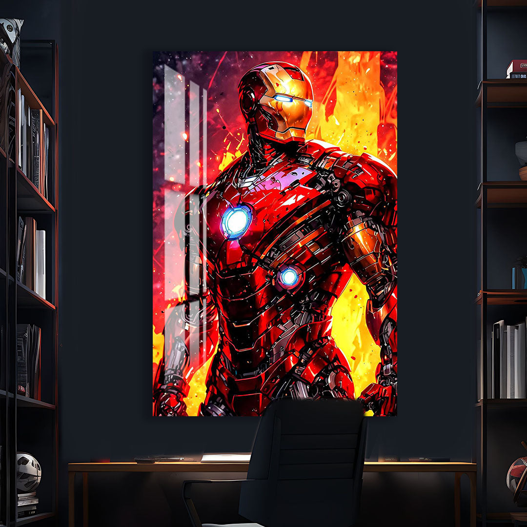 Iron Man Glass Wall Art – Marvel Superhero Home Decor