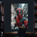 Deadpool Glass Wall Art – Marvel Superhero Home Decor
