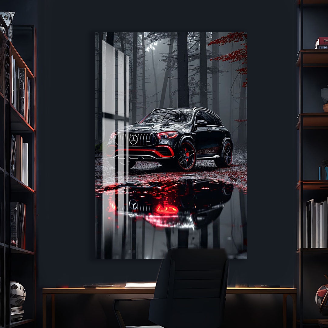 Mercedes Benz Glass Wall Art – Luxury SUV Car Decor for Modern Interiors