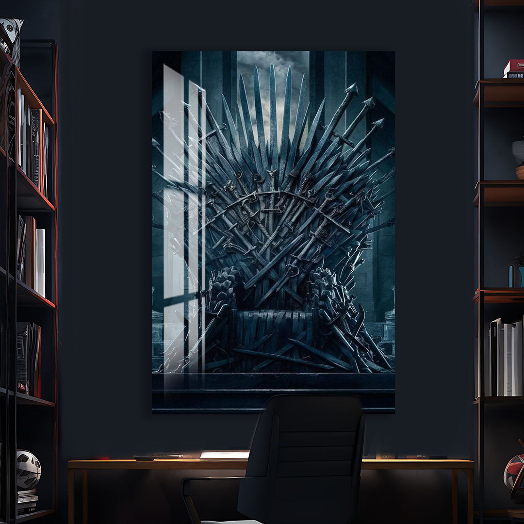 Iron Throne Glass Wall Art – Game of Thrones Inspired Movie Decor