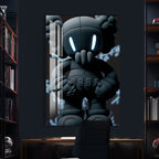 Cool Designer Toy Glass Wall Art – Modern Urban Character Decor