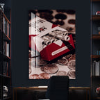 Money Cigarette Pack Glass Wall Art – Creative Pop Culture Decor for Modern Interiors