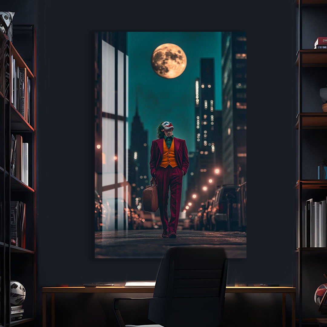 Joker City Night Glass Wall Art – DC Supervillain Home Decor