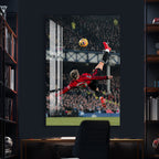 Alejandro Garnacho Glass Wall Art – Bicycle Kick Football Sports Decor for Modern Interiors