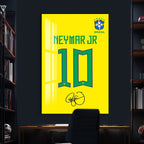 Neymar Jr Glass Wall Art – Iconic Number 10 Brazil Jersey Sports Decor