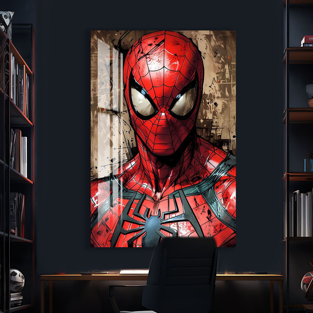 Spider-Man Glass Wall Art – Marvel Superhero Home Decoration