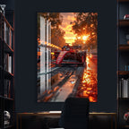 Formula 1 Glass Wall Art – Ferrari Car Decor for Modern Interiors