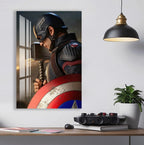 Captain America Glass Wall Art – Superhero Marvel Home Decor