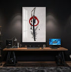 Samurai Katana Glass Wall Art – Japanese Warrior Sword Decor for Modern Interiors