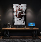 Texas Longhorns Glass Wall Art – American Football Sports Decor for Modern Interiors